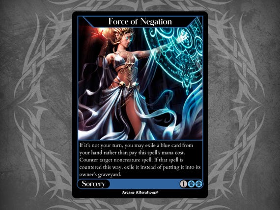 Force of Negation - Full Art Custom Card - Etsy