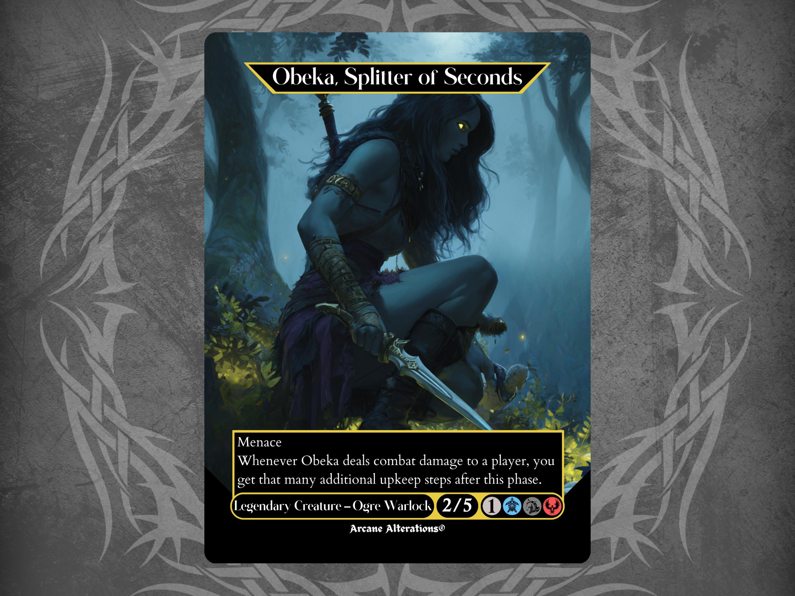 Obeka, Splitter of Seconds - Proxy Full Art Custom Card - Etsy Denmark