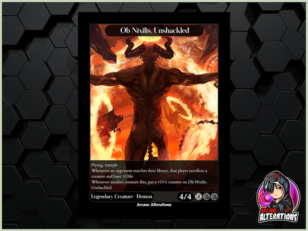 Ob Nixilis, Unshackeld Full Art Custom Card Etsy