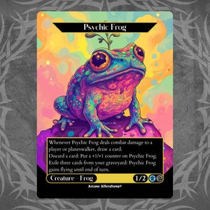 Grenouille psychique - carte personnalisée art complet proxy