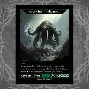 Behemoth de Craterhoof: tarjeta personalizada con ilustraciones completas