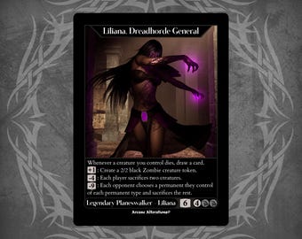 Liliana, Dreadhorde General - Carta Magic Alterata Con Arte Personalizzata Di Alta Qualità