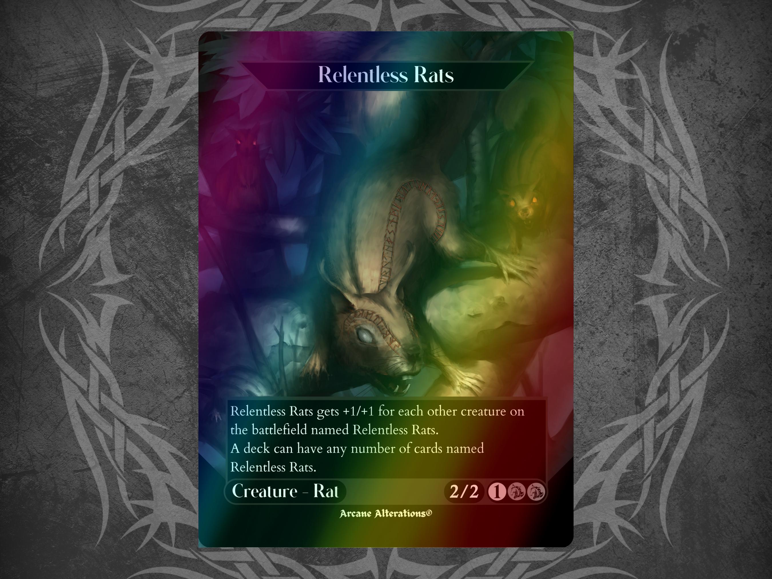 relentless cards mtg Magic The Gathering - Bloomburrow - Vren, the Reveal the top four cards of your library Relentless Rats (755) [Secret Lair