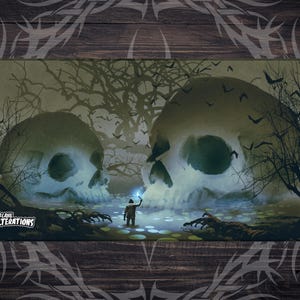 Tappetino da gioco TCG 24"x14" Swamp Exploration per Magic the Gathering MTG con bordi cuciti