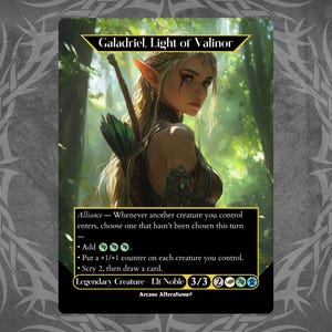 Galadriel, Luz de Valinor - Tarjeta personalizada con arte completo
