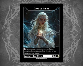 mtg rune cards of Protection: Green Urza's Saga Giver of Runes - Full