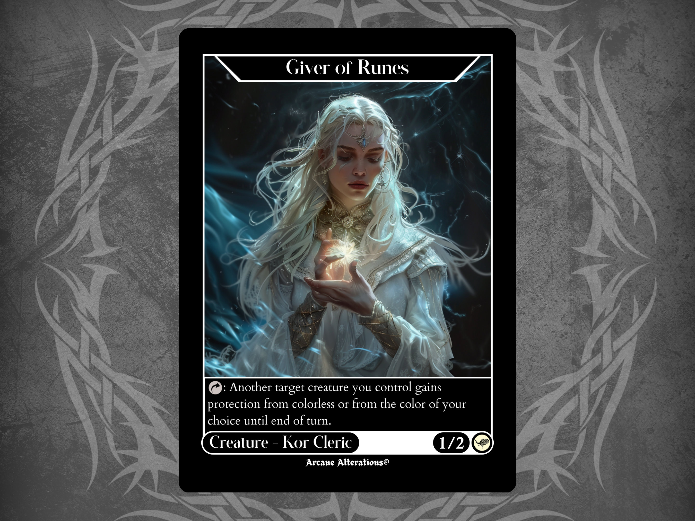 MTG ルーンの与え手 Giver of Runes アーティストプルーフ Giver of Runes - Full Art Custom Card - Etsy