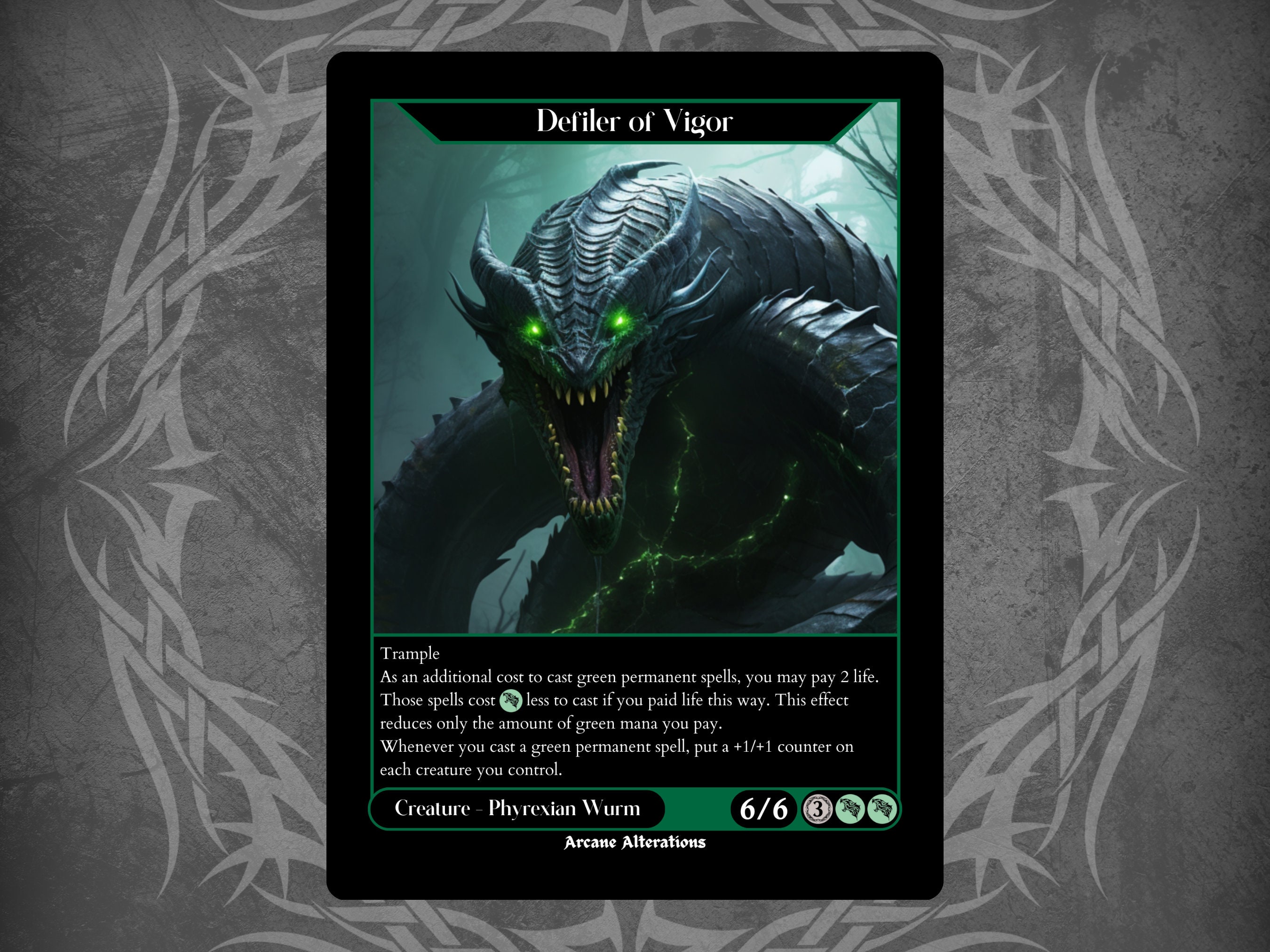 Defiler of Vigor - Full Art Custom Card - Etsy