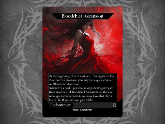 Bloodchief Ascension - Proxy Full Art Custom Card - Etsy