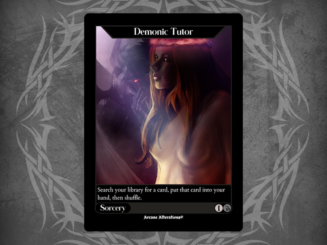 Demonic Tutor - Full Art Custom Card - Etsy