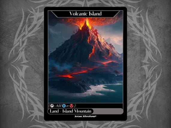 Volcanic Island - Full Art Custom Card - Etsy