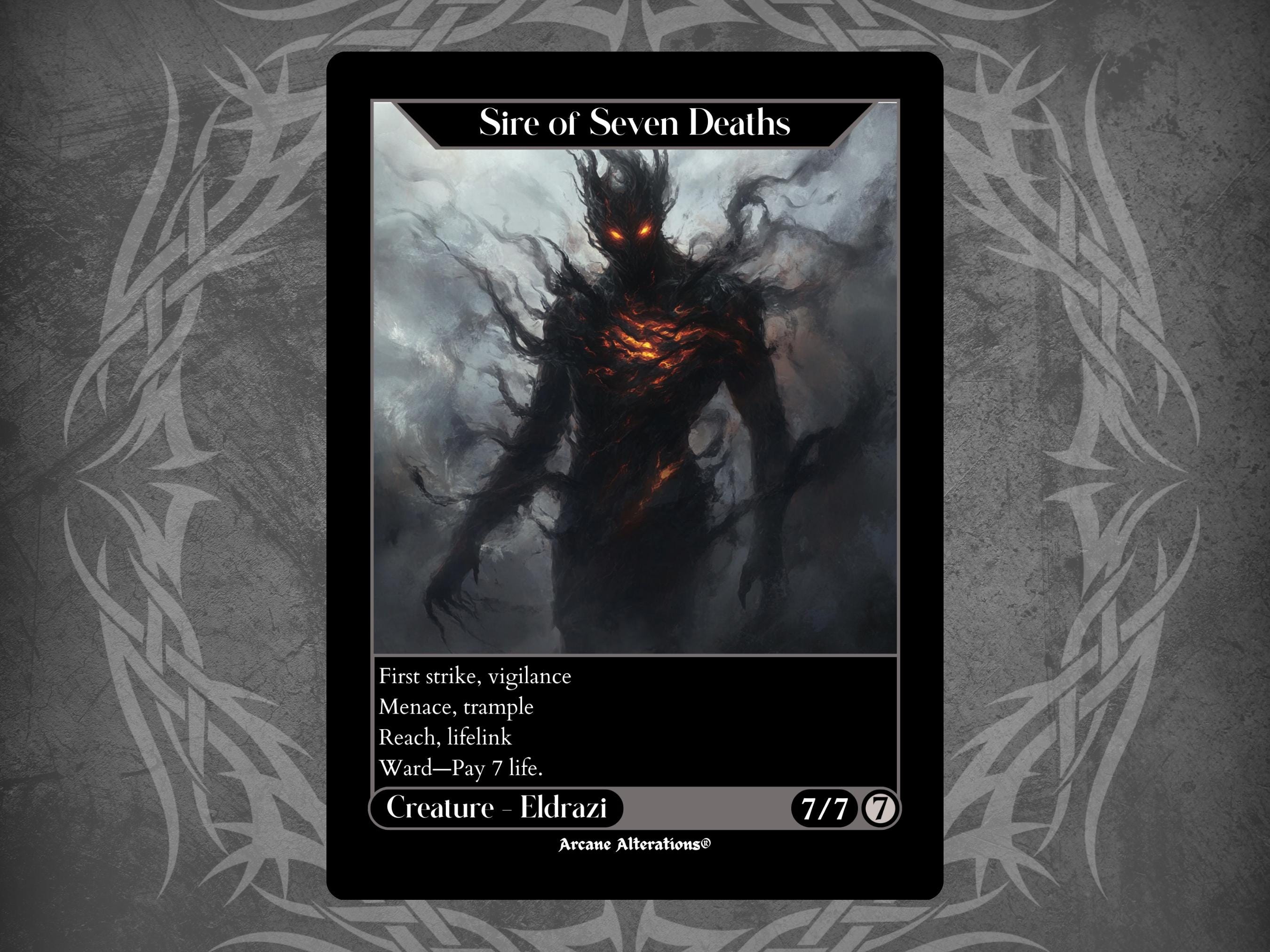 Sire of Seven Deaths - Full Art Custom Card - Etsy UK