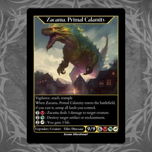 mtg zacama primal calamity commander deck Zacama, Primal Calamity [691] [Borderless] [Profile] [Commander Masters]  [Foil] – Face to Face Games main image 0