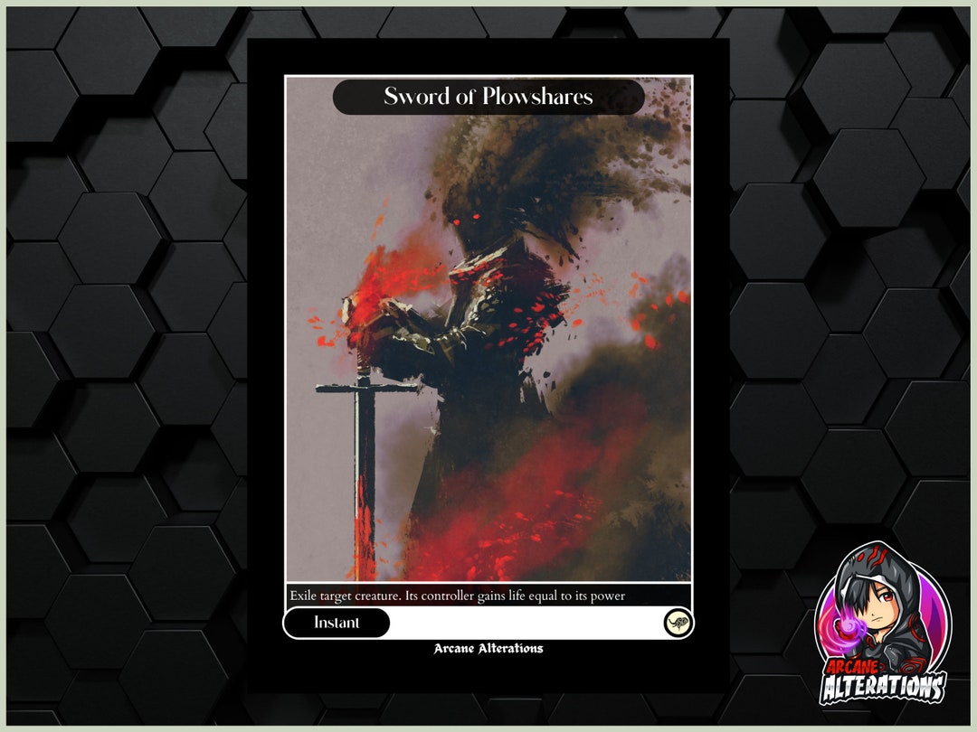 Sword of Plowshares Full Art Custom Card Etsy