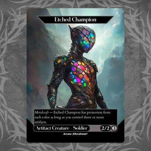Campeão gravado - Proxy Full Art Cartão personalizado