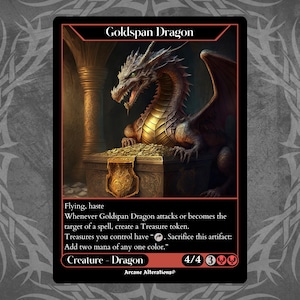 Dragón Goldspan - Tarjeta personalizada con arte completo
