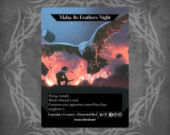 maha mtg card Commander EDH Deck Maha, Its Feathers Night 100 Magic Cards Custom Deck Bloomburrow Black Creatures your opponents control have base toughness 1 Maha, Its Feathers Night