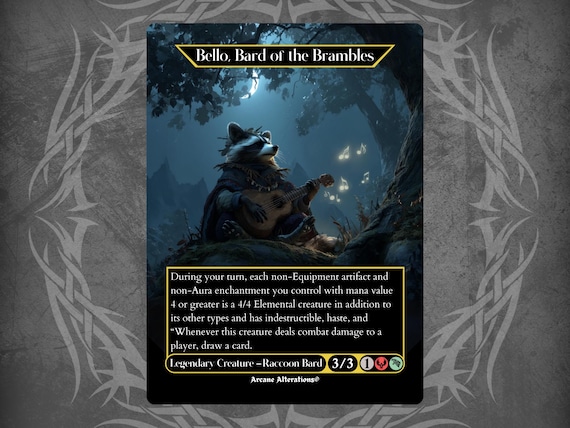 Bello, Bard of the Brambles - Proxy Full Art Custom Card - Etsy Israel