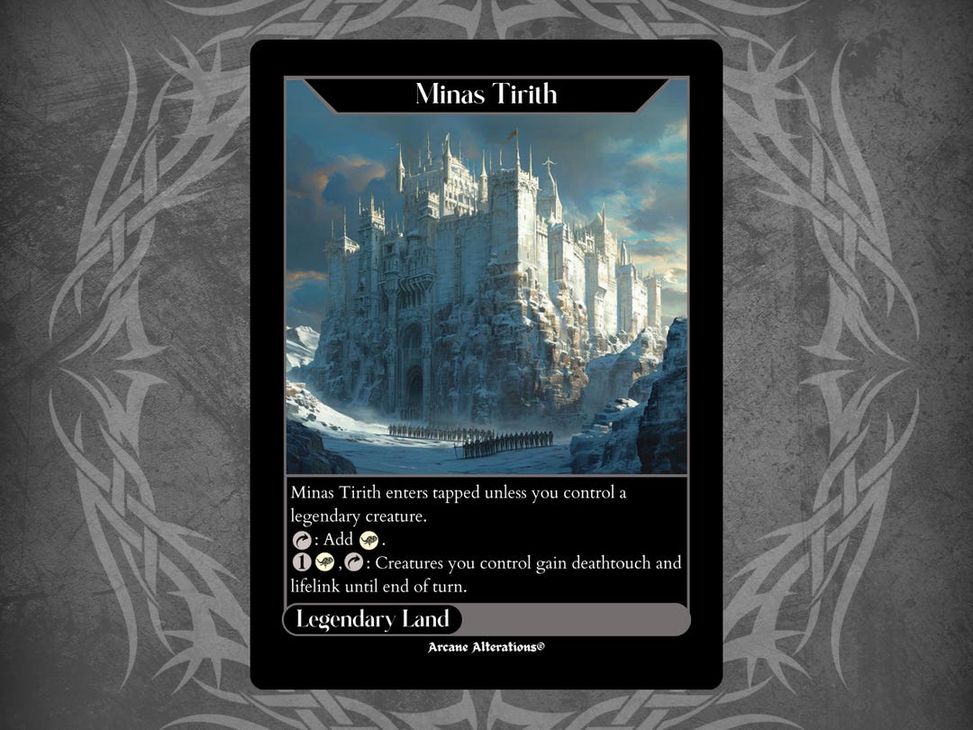 minas tirith mtg card [256] [The Lord of the Rings: Tales of Middle-earth] [Foil]  Face to Face Games they cant attack you this combat. Minas Tirith  Very Cool