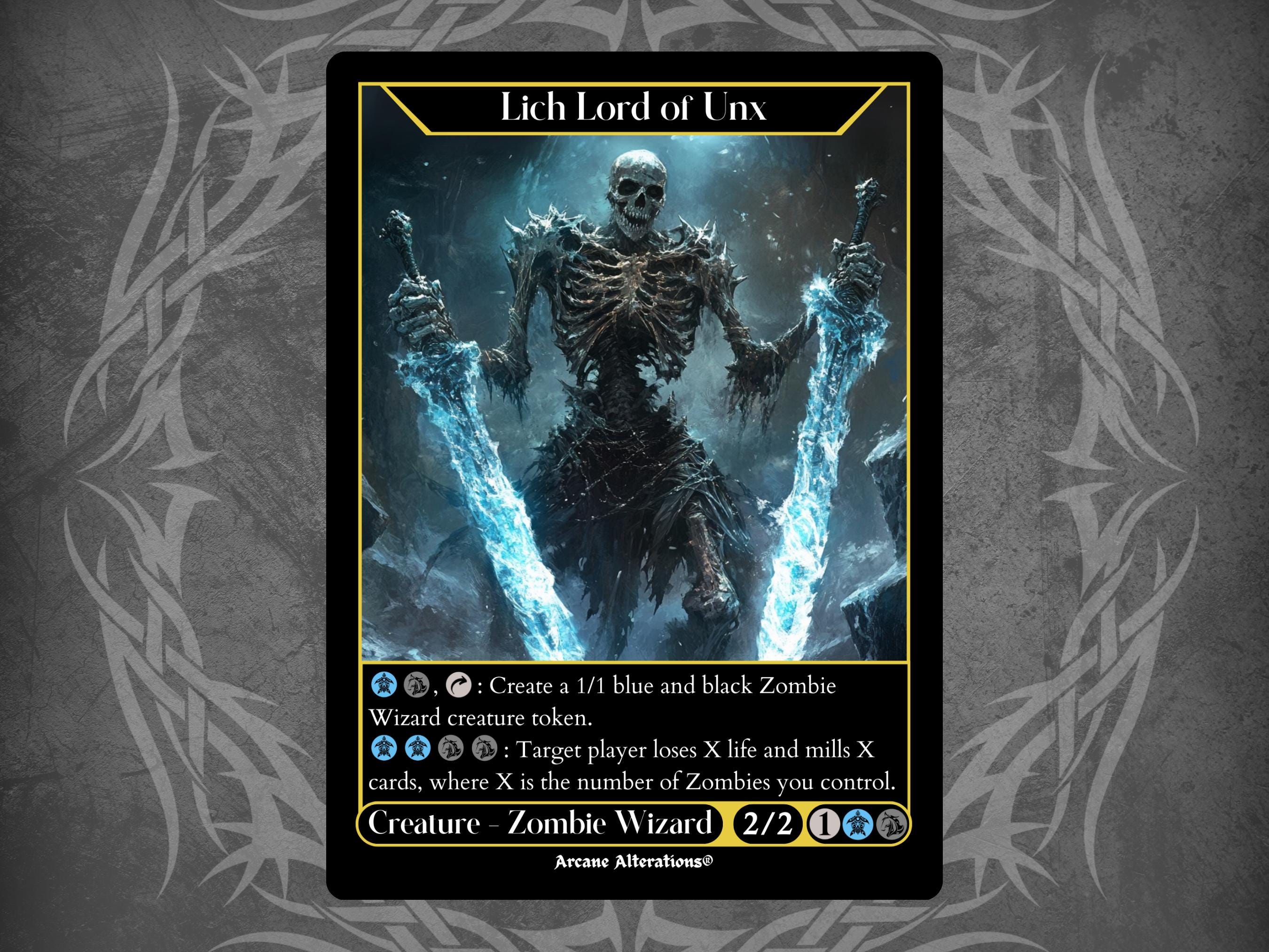 Lich Lord of Unx - Proxy Full Art Custom Card - Etsy