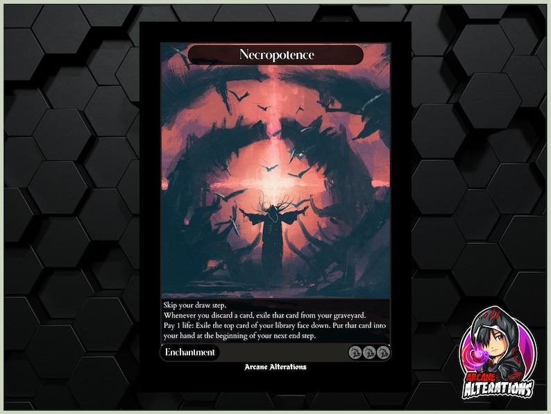 Necropotence Full Art Custom Card Etsy