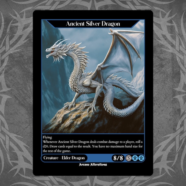 Ancient Silver Dragon - Full Art Custom Card