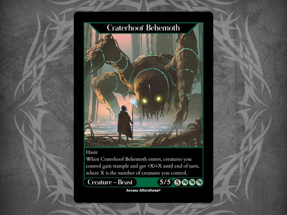Craterhoof Behemoth - Full Art Custom Card - Etsy UK