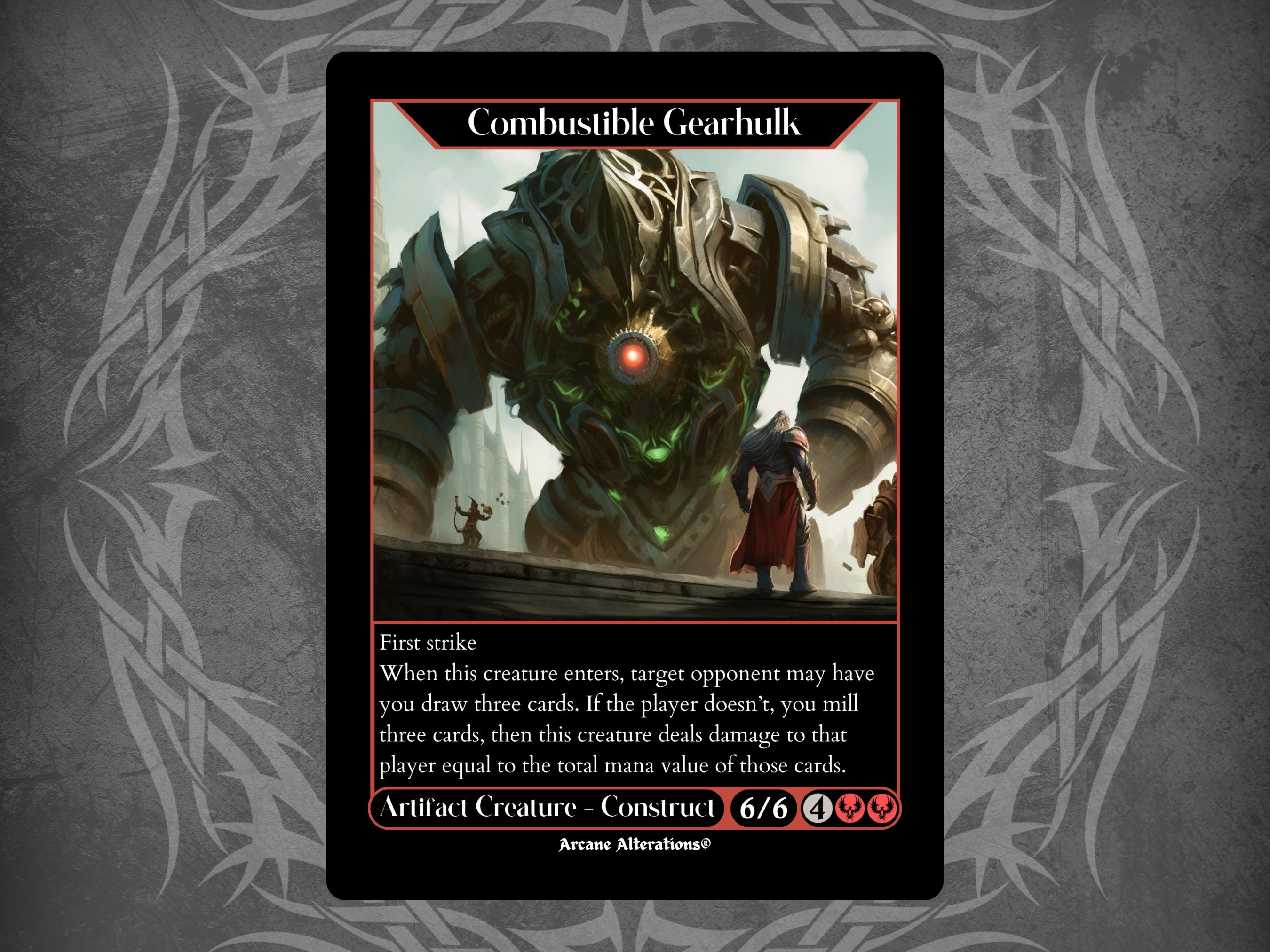 Combustible Gearhulk - Full Art Custom Card - Etsy Denmark