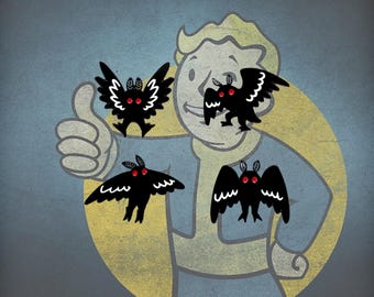 May include: A cartoon illustration of a person with a blue shirt and yellow hair, with four black moth-like creatures with red eyes and white wings around them.