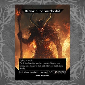 Razaketh, the Foulblooded - Proxy Full Art Custom Card