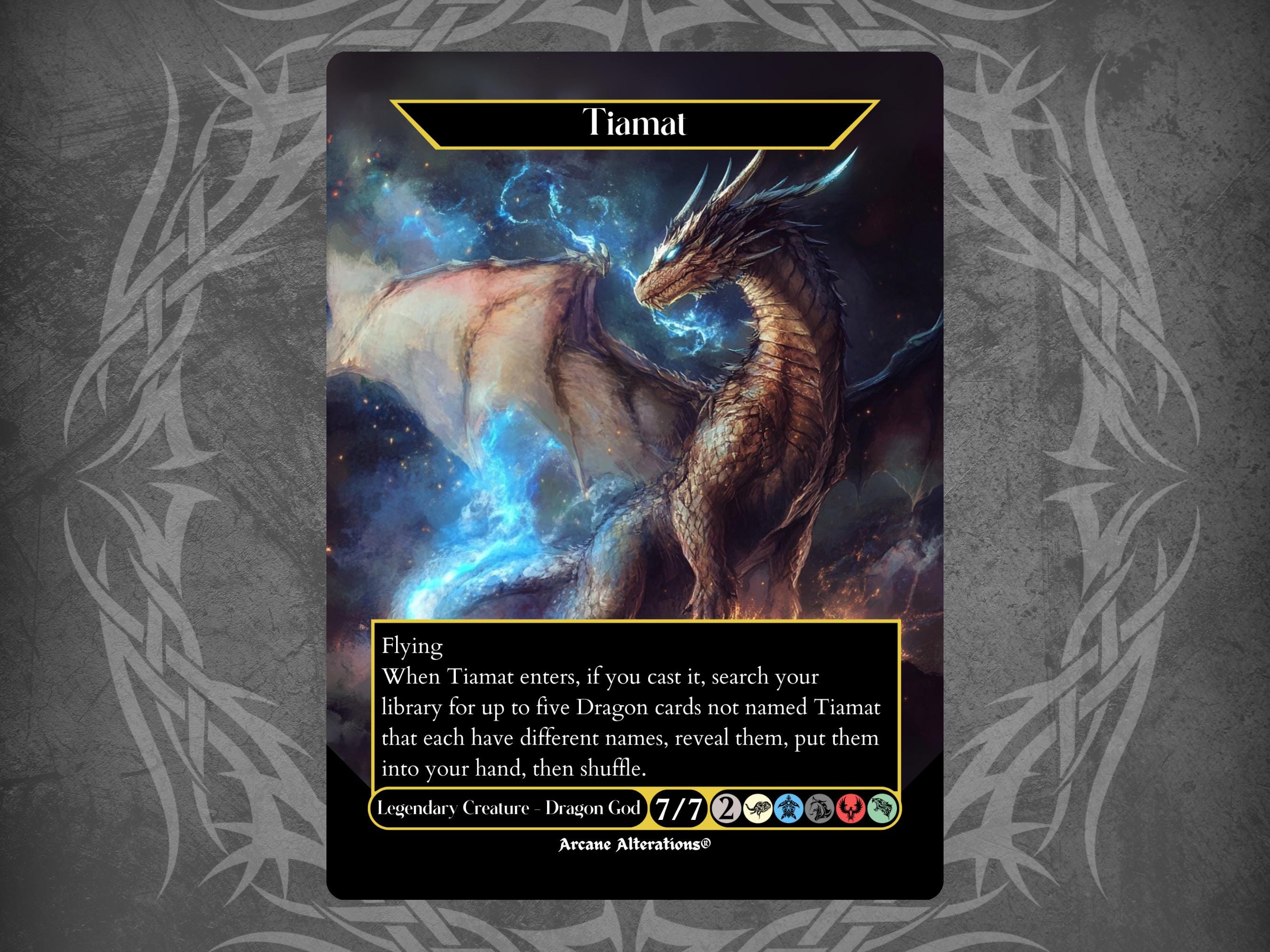 Tiamat - Proxy Full Art Custom Card - Etsy Israel Tiamat - Proxy Full Art Custom Card - Etsy Israel