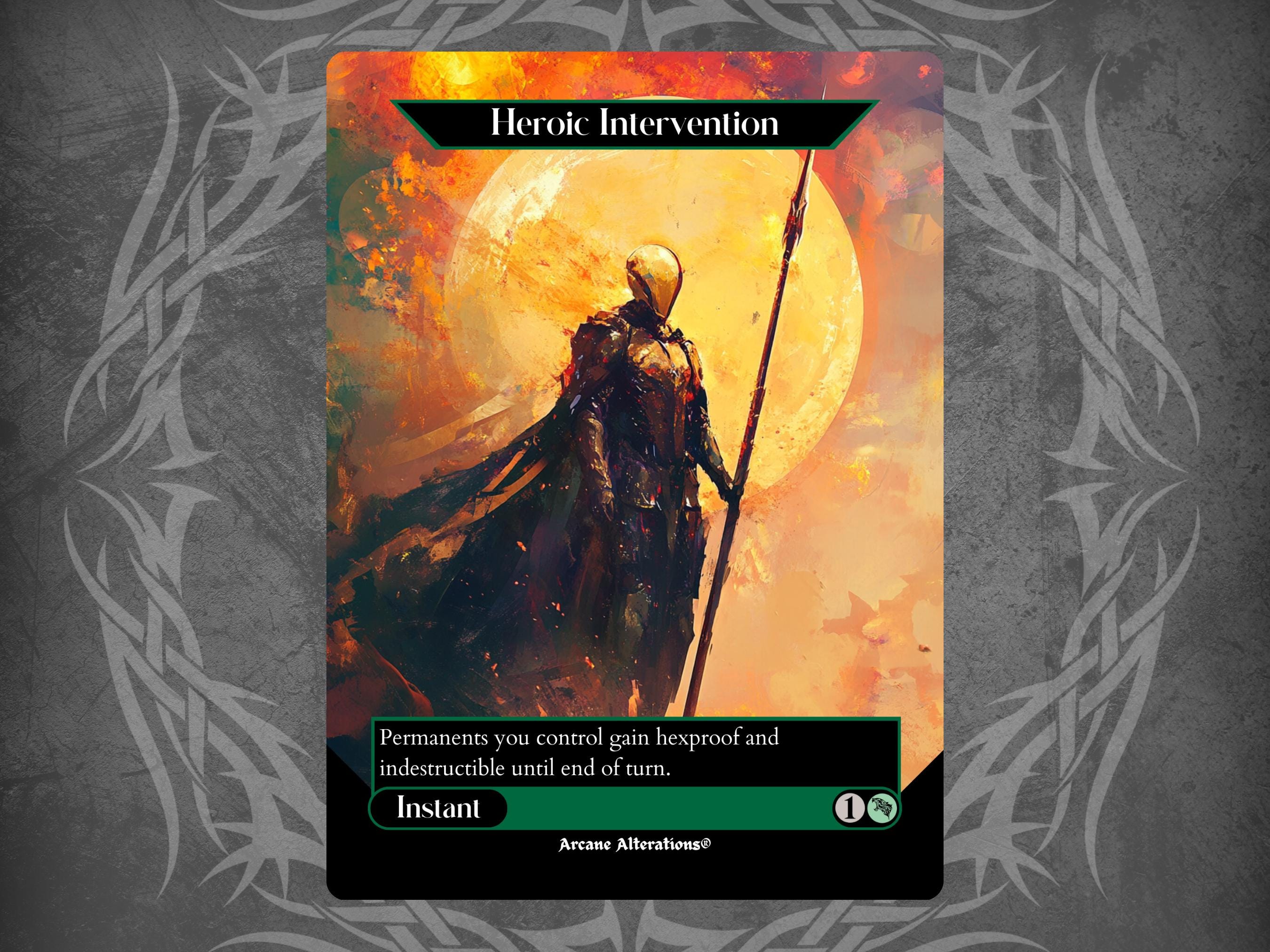 mtg cards like heroic intervention TCG 109/184 AER Rare Promo Foil NM True Believers Gaming and Collectibles Permanents you control gain hexproof and indestructible until end of turn Heroic Intervention - Proxy Full