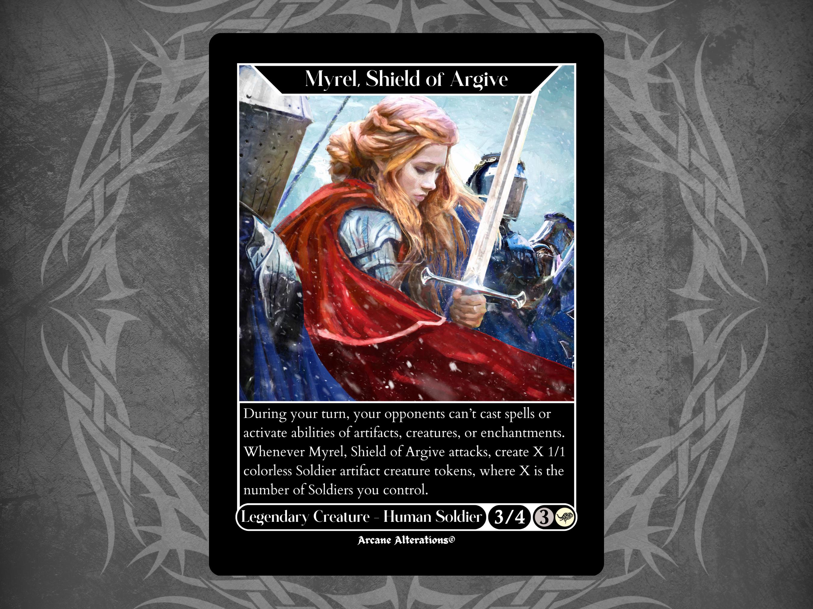 Myrel, Sheild of Argive - Full Art Custom Card - Etsy