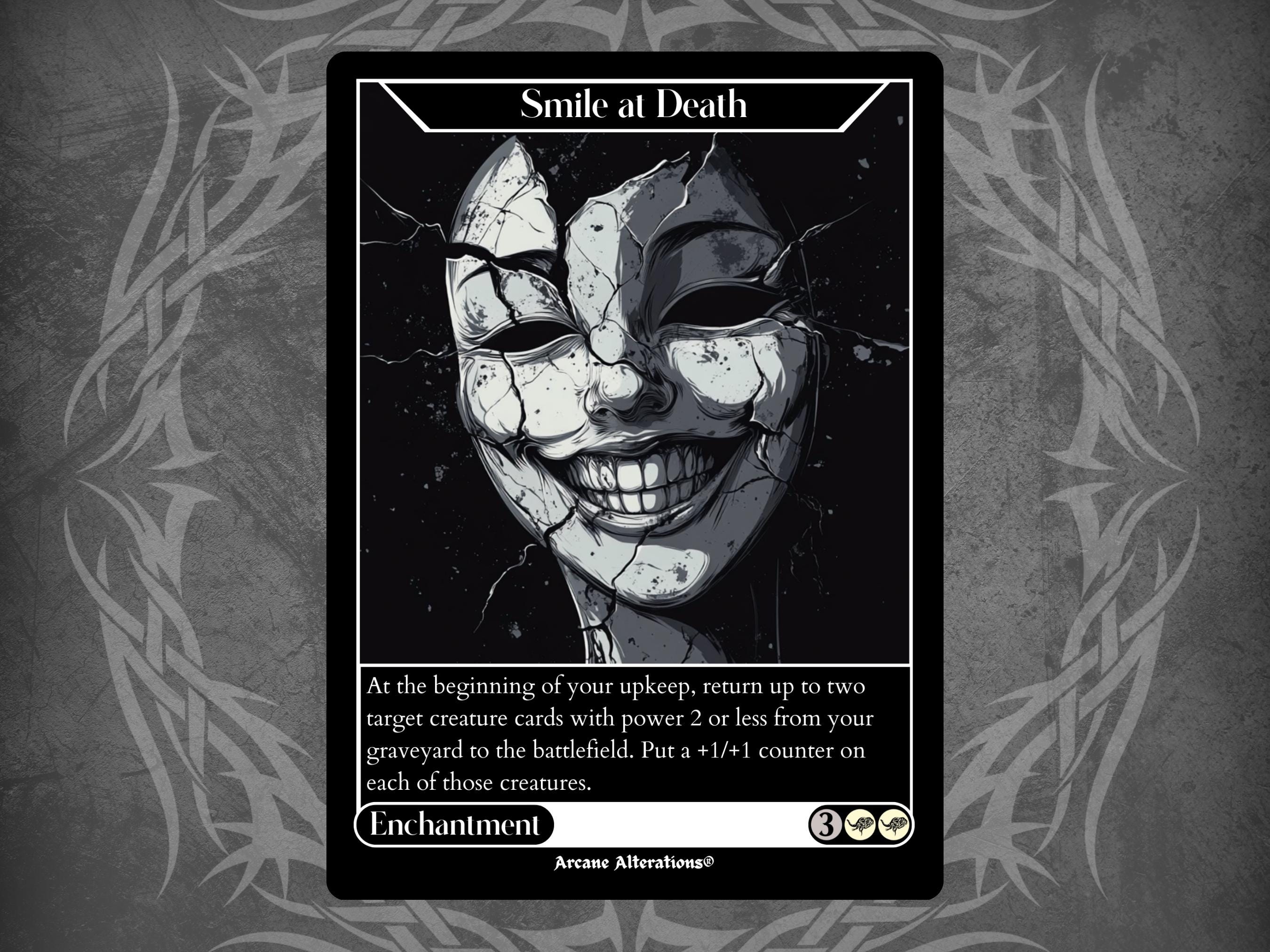 mtg cards with smiles Smile at Death - Proxy Full Art Custom Card Greet death with sword in hand. The 45 Cutest Cards in