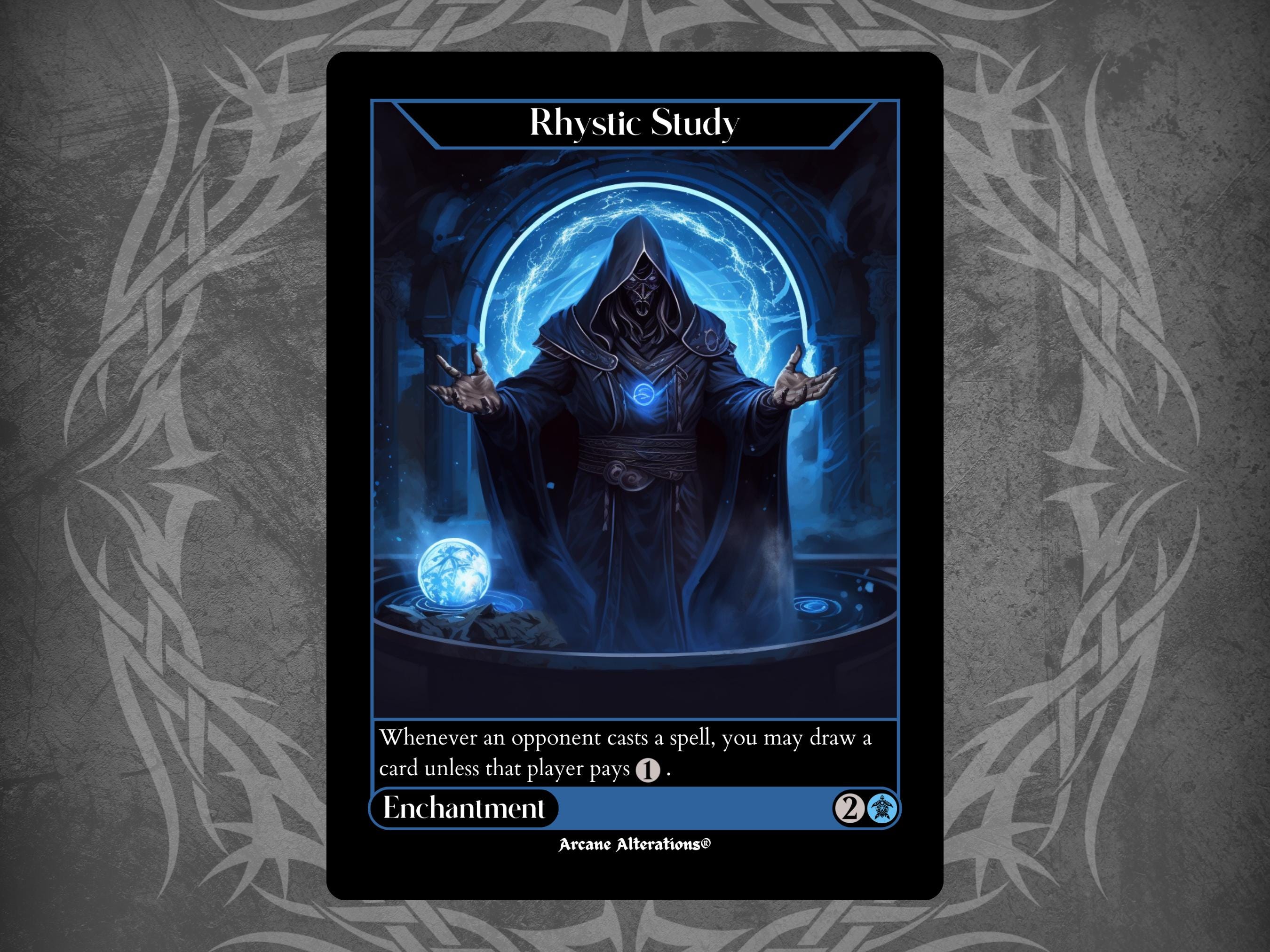 未使用カード MAGIC the gathering RHYSTIC STUDY Magic MTG Rhystic Study 0071 (Anime Borderless) [WoE: ET