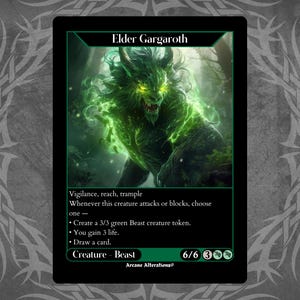 Elder Gargaroth - Tarjeta personalizada con ilustraciones completas