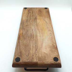 Serviertablett Holz, 50x20cm, mit Griff, Holz-Tablett massiv, Deko-Tablett, Frühstückstablett, aus Mangoholz, Servierbrett Bild 4