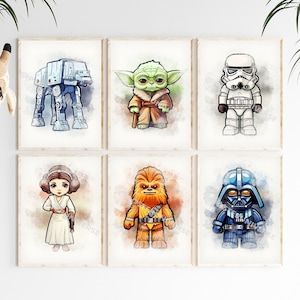 Nursery Star Wars Decor - Printable Poster Set, Star Wars Gifts, Gift For KIds, Decoration, Nursery Prints, Watercolor Painting, Home Decor