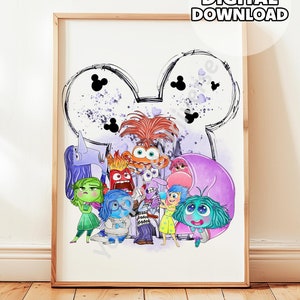Watercolor Inside Out 2 Poster -Emotions Poster Set, Nursery Decor, Kids Room Decoration, Gift for Kids, Playroom, Party Wall Art, I Feel