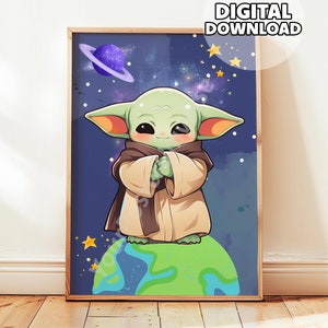 Watercolor Star Wars Poster - Cosmos Darth Vader Drawing, Nursery Prints, Gift for Kids, Star Wars Decoration Room, Printable Wall Art
