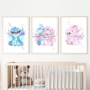 Watercolor Stitch Wall Decor - Printable Poster, Nursery Prints, Prints for Kids, Birthday Gift, Decoration Room, Baby Room Shower, Angel