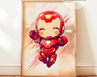Comics IronMan Superheld Poster - Iron-Man, Poster Avengers Superheld Druck, Geschenk für Kinder, Geburtstag Dekoration Spielzimmer Jungen Geschenk