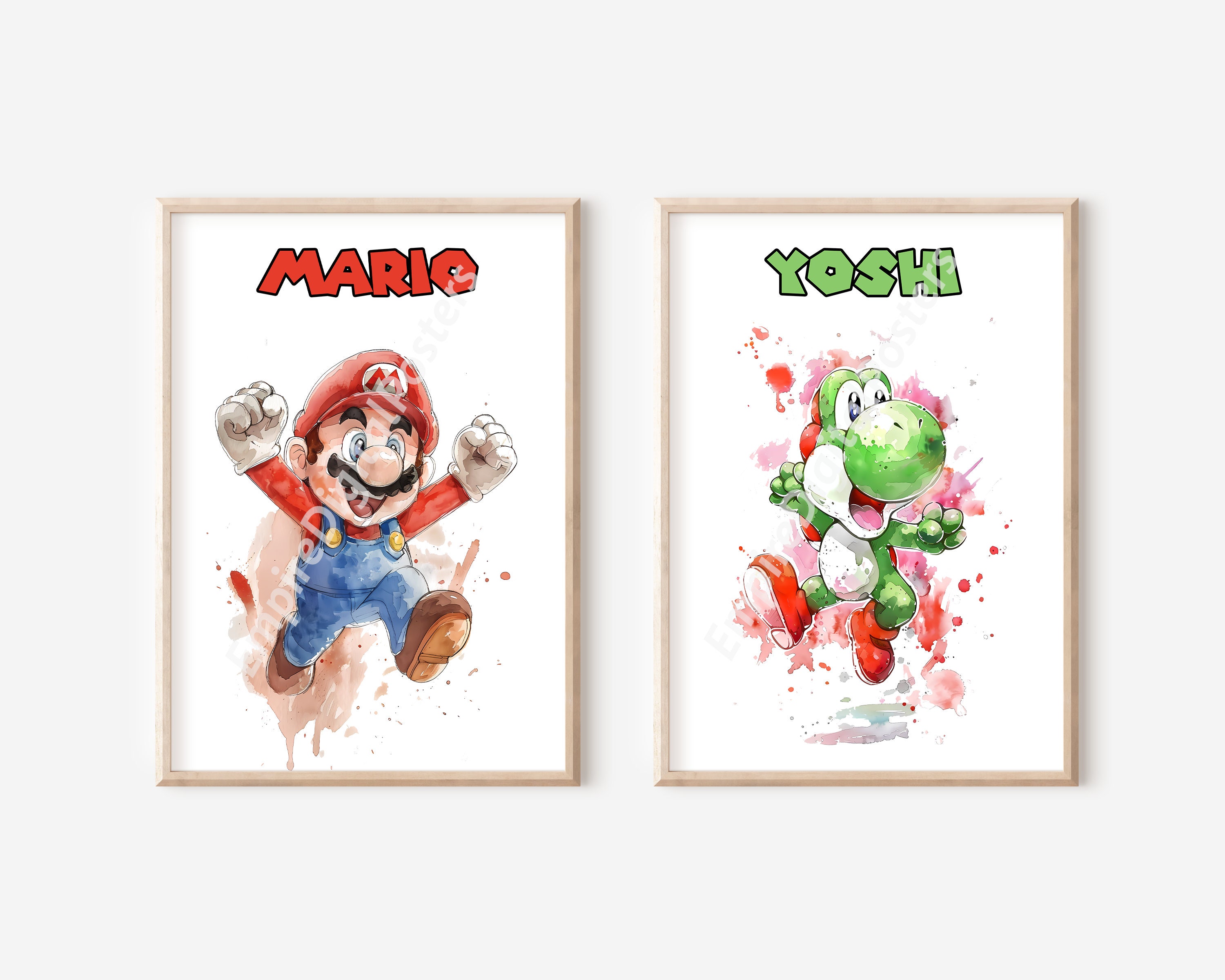 Set of 6 Super Mario Wall Art - Mario and Luigi, Prints for Kids, Kids ...