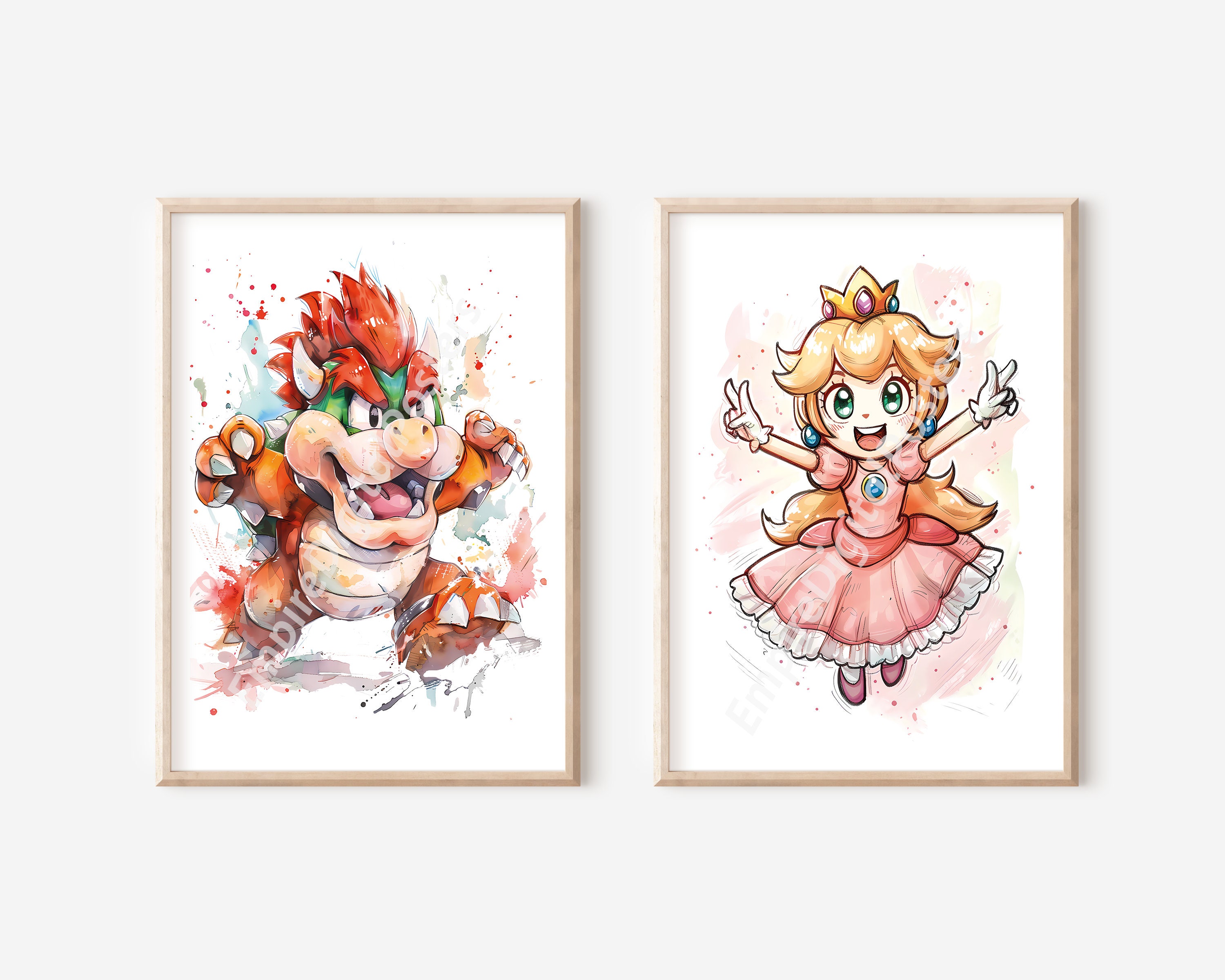 Set of 4 Super Mario Bros Posters - Wall Decor, Prints for Kids, Mario ...