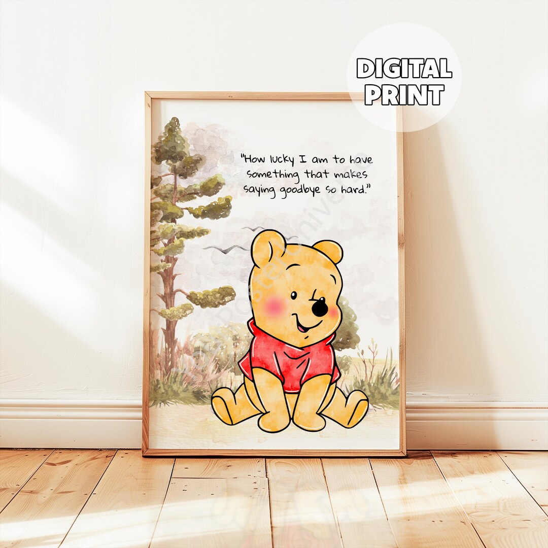 Watercolor Winnie the Pooh Poster - Positive Quote Print, Watercolor ...