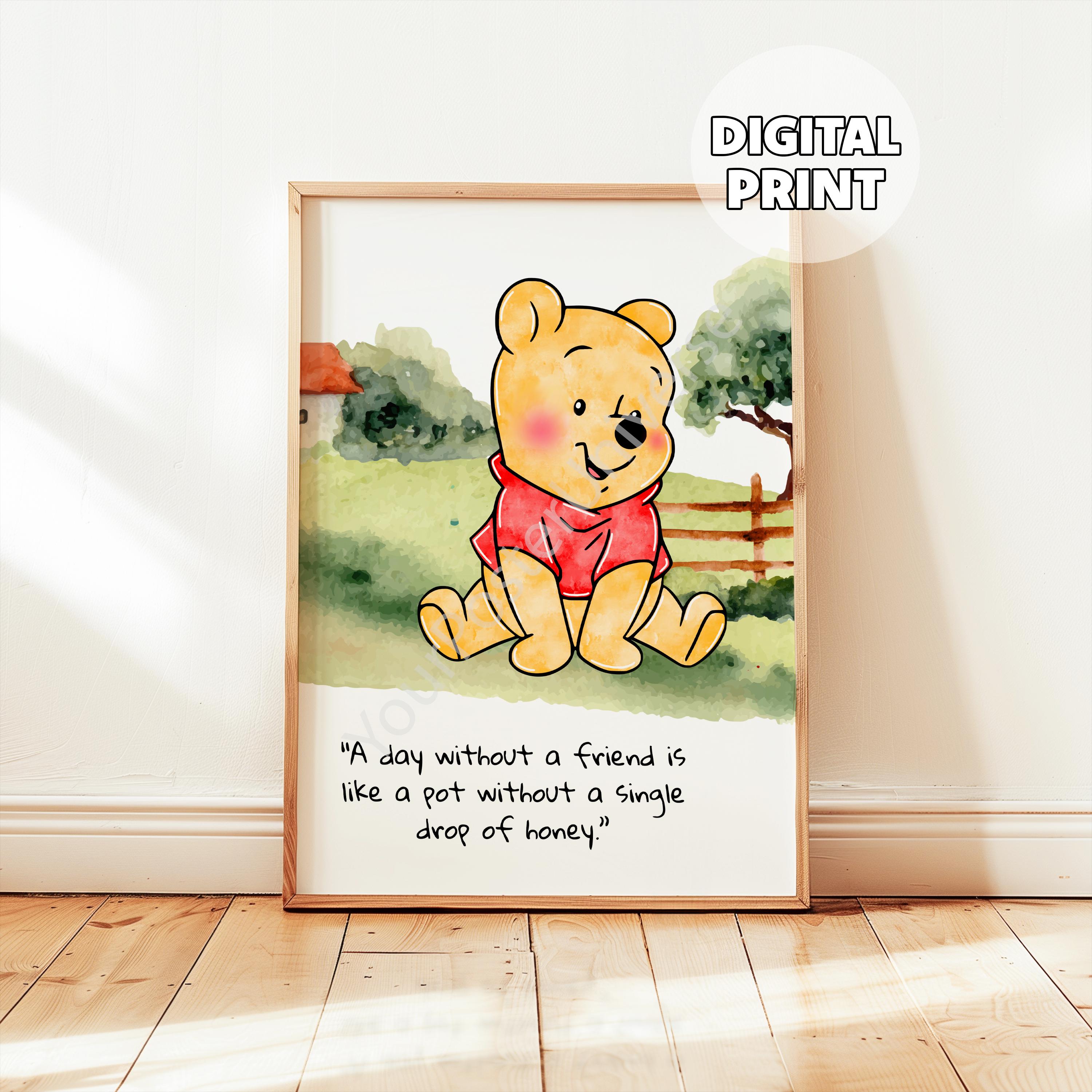 Watercolor Winnie the Pooh Poster - Positive Quote Print, Nursery ...