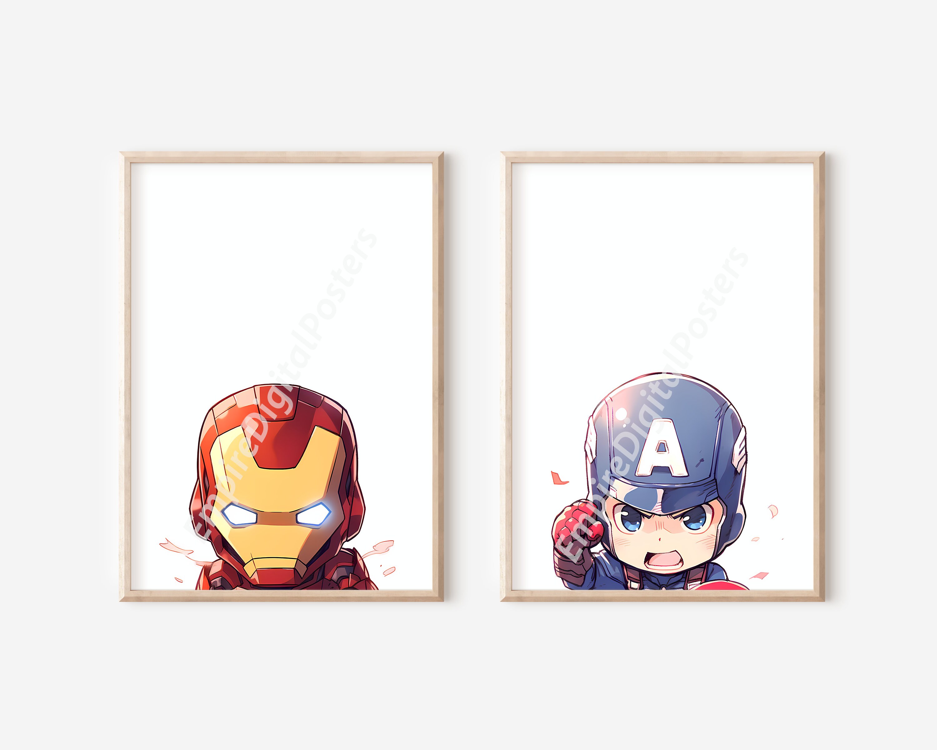 6 Minimalist Superhero Wall Art Minimalist Kids Room, Wall Art, Nursery