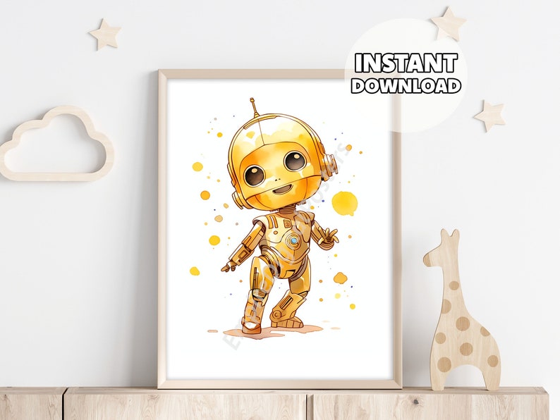 Nursery Droid C-3PO Star Wars Poster - Prints for Kids, Digital ...