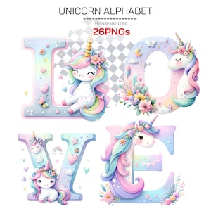 Cute Unicorn Png Alphabet - Kawaii Unicorn PNG Arco-íris Pastel Letras Mágicas Unicórnio Festa & Fantasia Ilustrações Bebê Unicórnio Gráficos