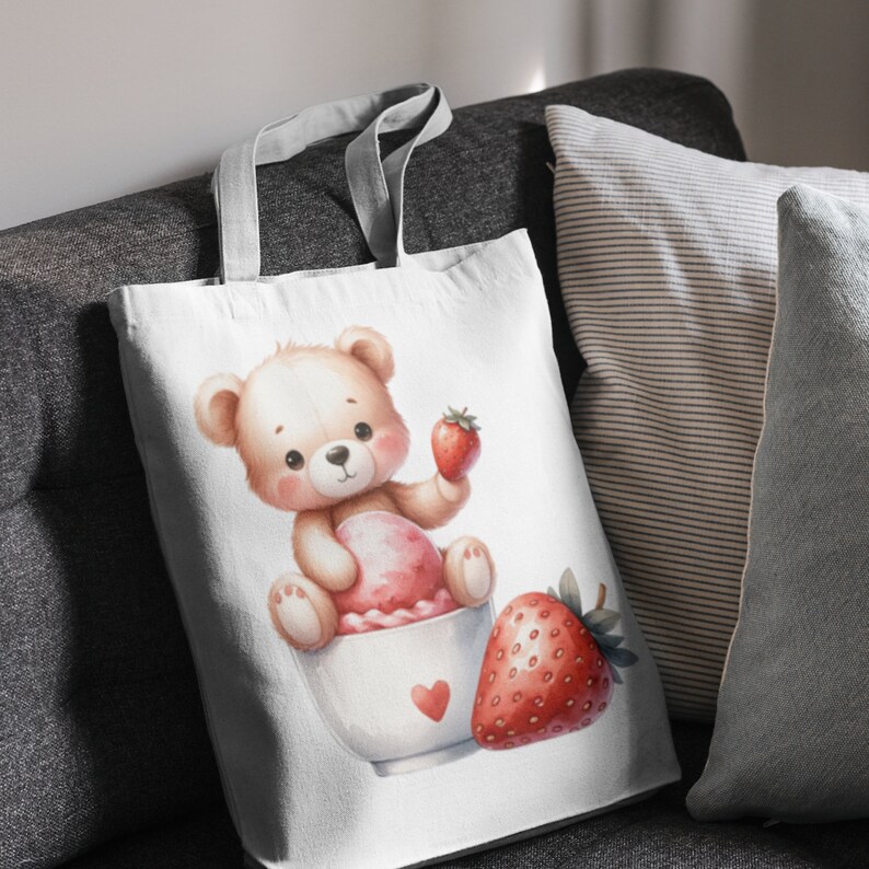 Baby and Boy Teddy with Strawberries - Perfect Clipart Bundle for Gifts